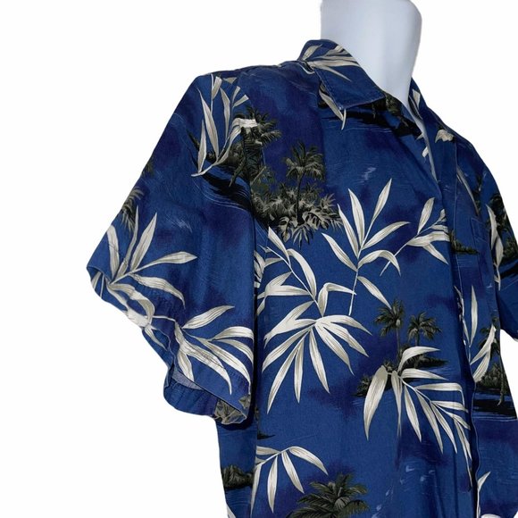 RJC Vintage 1990's Hawaiian Blue Shirt M - Picture 4 of 10
